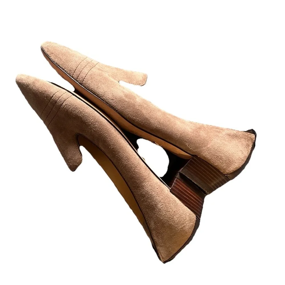 Vero Cuoio Vc Signature Vi-Nova Taupe Gray Brown Suede Slip On Loafers Size 8.5M
